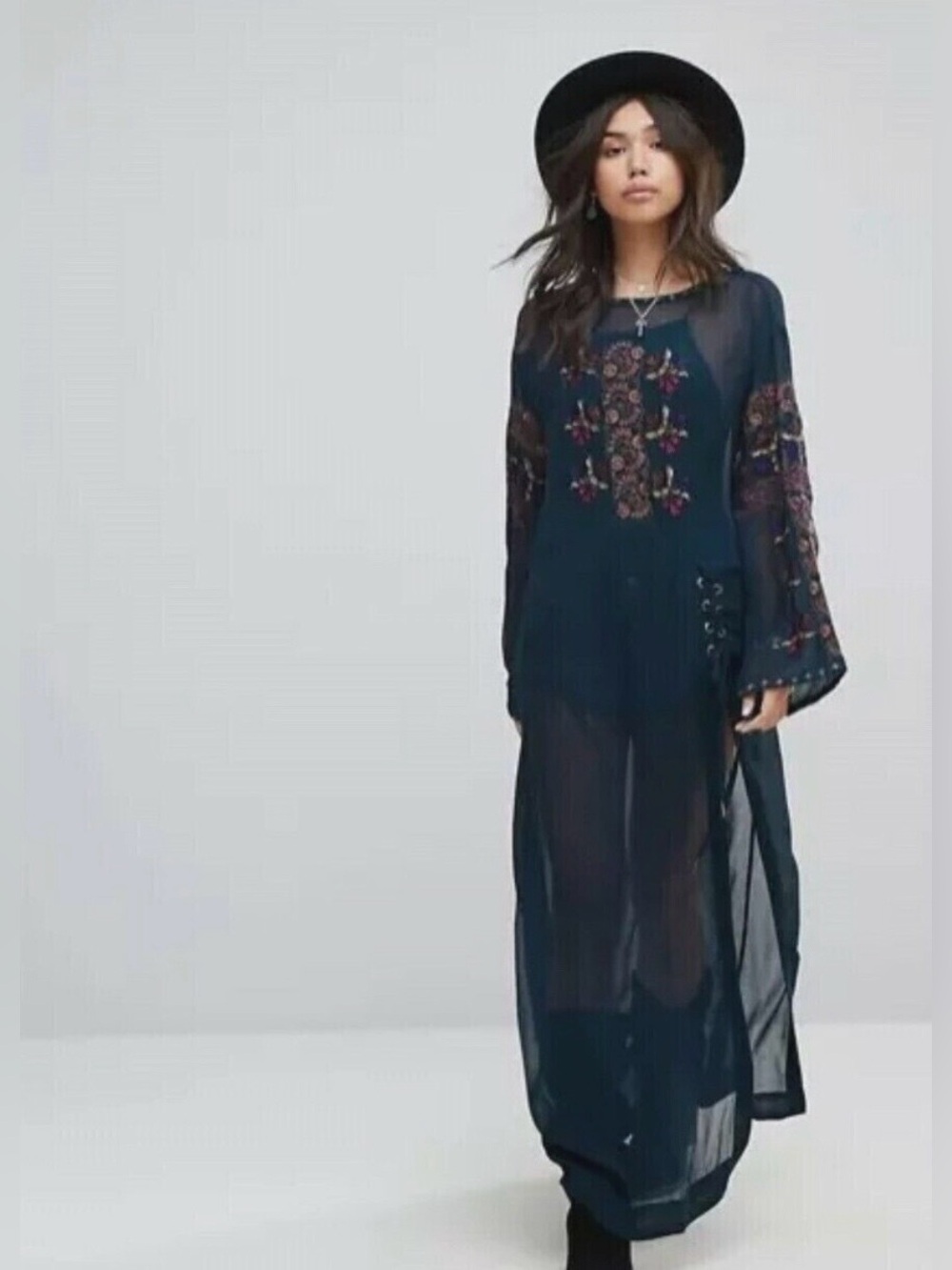 Free People Flowing Sheer Blouse - Picture 3 of 10